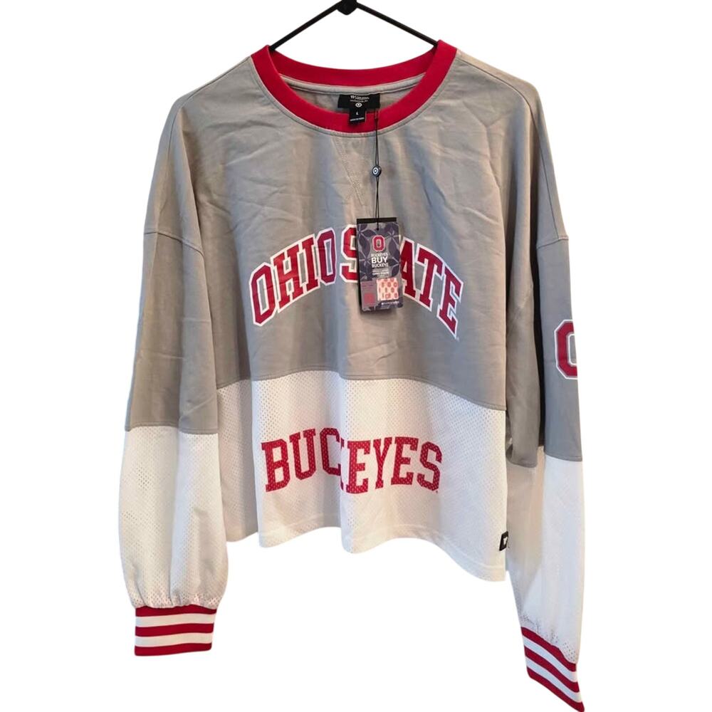 The Wild Collective Ohio State Buckeyes Mesh Crew fleece Size L